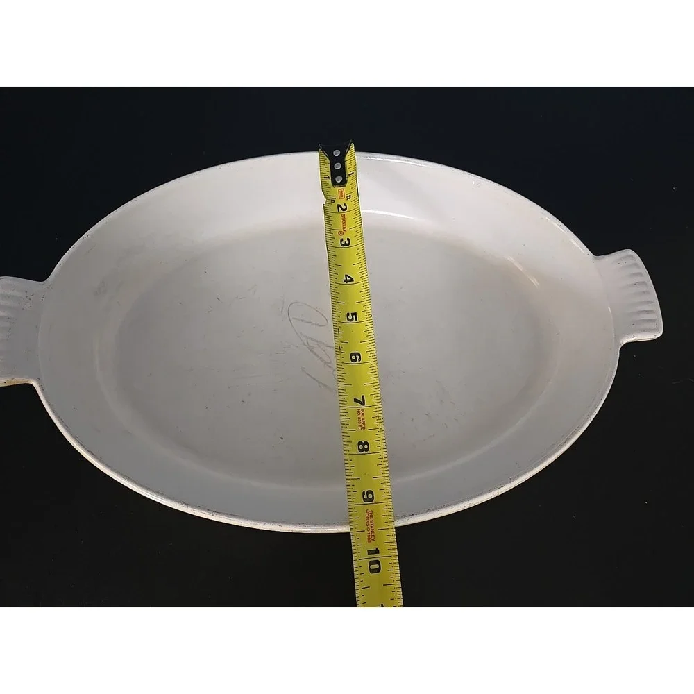 Vintage 60's Descoware Belgium 14H 34B‎ Enamel Cast Iron Casserole Yellow